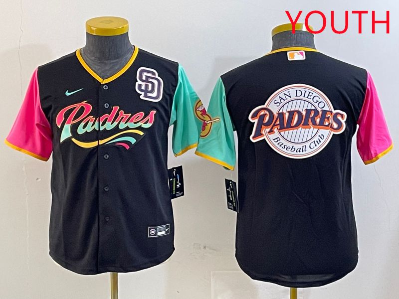 Youth San Diego Padres Blank Black City Edition Game 2025 Nike MLB Jersey style 13->youth mlb jersey->Youth Jersey